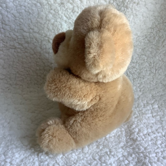 GUND 1993 Plush Tan Sitting Bear w Big Nose and Bow Stuffed Animal Toy - Picture 4 of 6